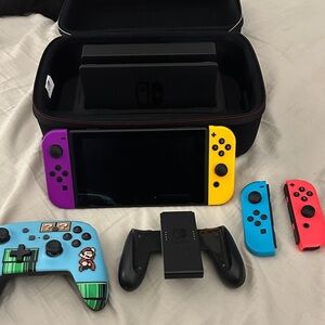 Nintendo Switch Console with accessories and case